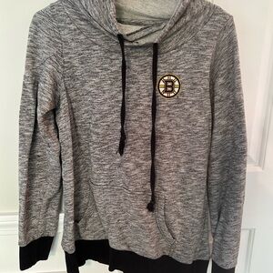 Antigua Bruins Heather Gray Hoodie, Embroidered Logo
